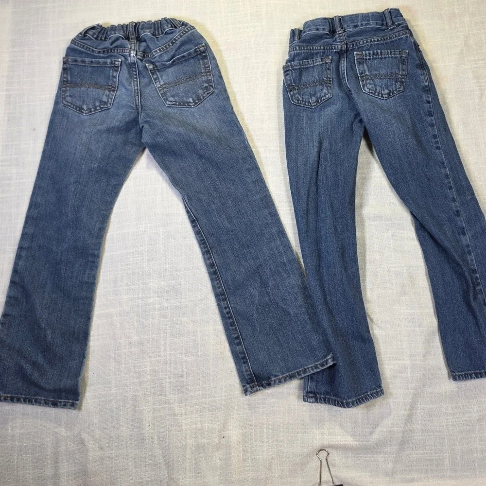 Childrens Place Boys Jeans and Navy Pants Bundle Size 6 7 Bootcut Chino 3 Pack